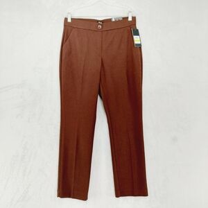 NEW Jones New York Signature Women's Brown Straight Leg Dress Pants P105
